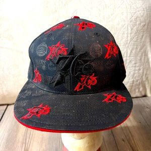 Adidas NBA Philadelphia 76ers All over Retro Logo black team fitted 7 3/8 Hat